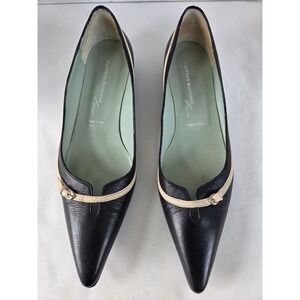 Sigerson Morrison Flats Women 9 Black Leather Pointed Toe Split Vamp Italy